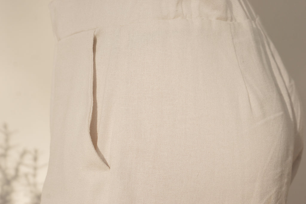 Short de Lino Blanco Mujer Vento