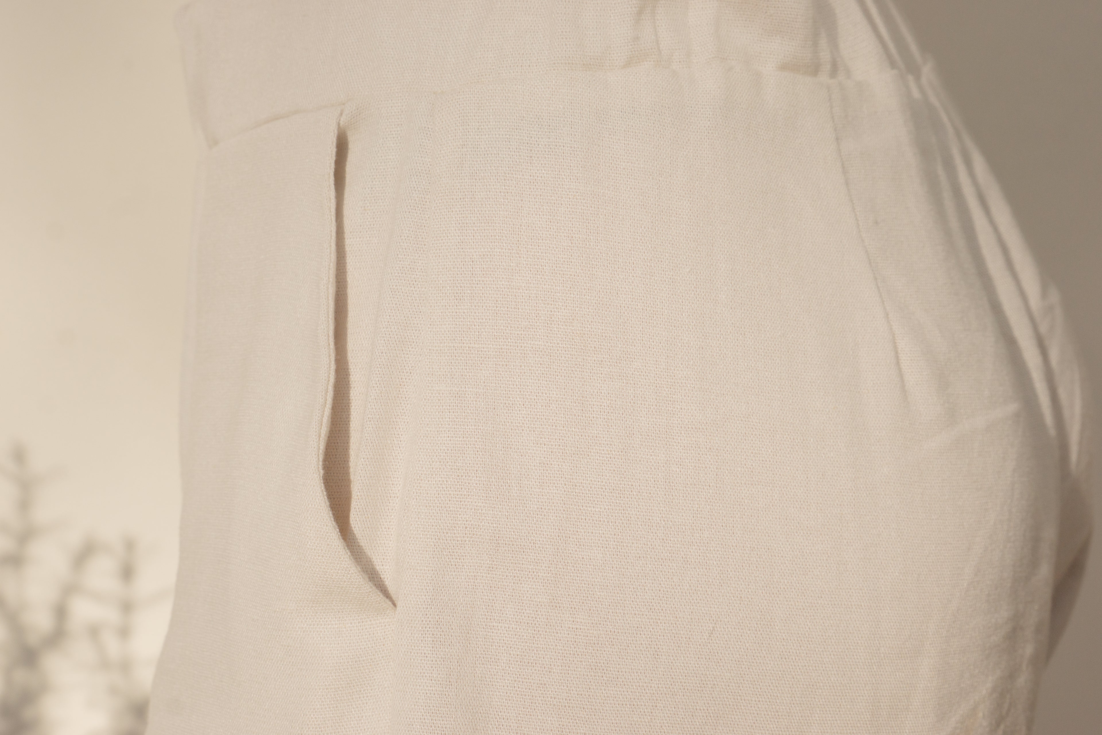 Short de Lino Blanco Mujer Vento